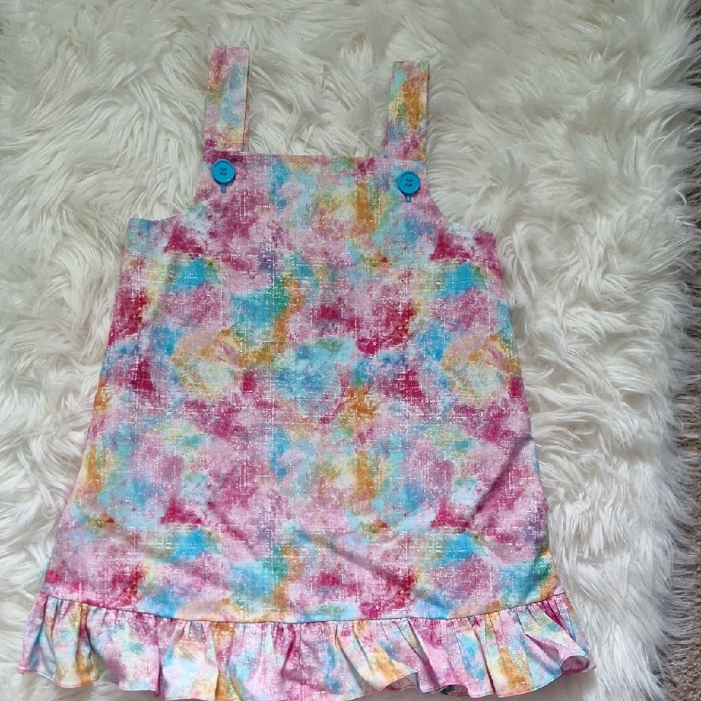 Colorful Sleeveless Dress with Ruffle Hem